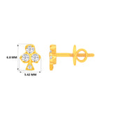 22k Yellow Gold Cubic Zirconia Clover Stud Earrings with gold weight of 1.097g